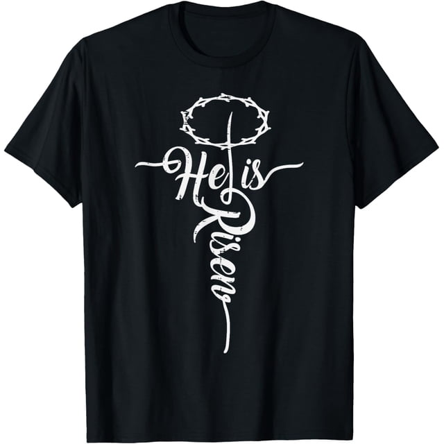 He is Risen Cross Jesús Religious Easter Day Christians Camiseta