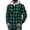 Green, variant on Flannel Shirt for Men Button Up Hood Plaid Print Shirt Casual Cotton Long Sleeve Fall Shirt with Pockets L