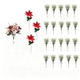 thumbnail image 2 of Torqee Red White Artificial Flower Bouquet Set,1x 7-Head Poinsettia + 3 Single Stem Poinsettia + 20 White Baby's Breath,Christmas Floral Arrangement Kit for Winter Home Decor, 2 of 4