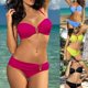 thumbnail image 4 of Conjunto de 2 piezas para mujer, traje de baño acolch con aros, cintura baja, fruncido, 4 of 4