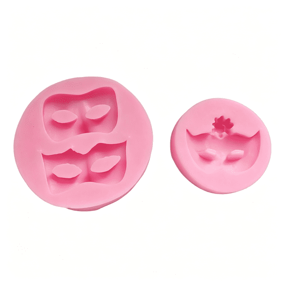 ACDANC 2 Pack Mini Masquerade Mask Silicone Candy Molds,Non-Stick Mask Fondant Chocolate Mold for Cake Decorating,Cupcake Topper,Candy Sugar,Polymer Clay Crafts (Pink)