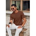 thumbnail image 4 of COOFANDY Men's T-Shirts Casual Knit Crewneck Solid Knitted Pullover Tees Summer Short Sleeve Breathable Tops, 4 of 6