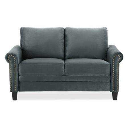- Fallon Loveseat, Grey Microfiber