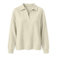 thumbnail image 6 of FAHUOMU Women's Waffle Knit Top Long Sleeve V Neck Shirts Soft Lightweight Collared Outfits Casual Fall Fashion Blouses, 6 of 10