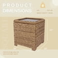 thumbnail image 2 of Krikacy Wicker Storage Cabinet Side Table,All-Weather HDPE Hand-Woven Rattan End Table, Light Brown, 2 of 6