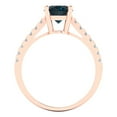 thumbnail image 4 of Solitaire with Accents Engagement Ring for Women - 2.21ct Natural London Blue Topaz in 14K Rose Gold Promise Ring, 4 of 7