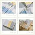 thumbnail image 2 of Mantel navideño impermeable para mesa de comedor, mantel rústico de granja para cocina, mantel rectangular de lino y algodón para bufé, fiesta navideña (azul, gris, amarillo, 55''), 2 of 4