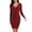 Burgundy, variant on PrettyGuide Women's Long Sleeve Sweater Dress Wrap V Neck Button Elegant Midi Ribbed Knit Bodycon Dress