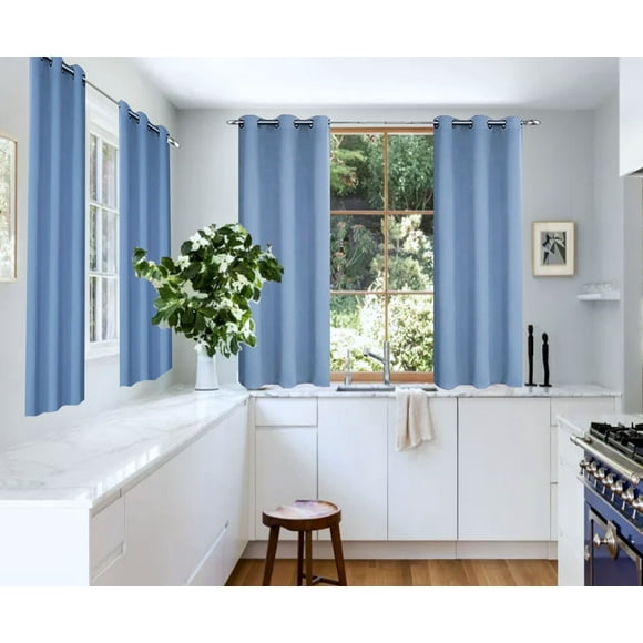 Thermal Blackout Slate Blue Curtains, 37” x 63” (2 Panels)