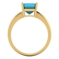 thumbnail image 4 of 2 ct Asscher Cut Simulated Turquoise Solitaire 14K Yellow Gold Womens Engagement Ring, 4 of 5