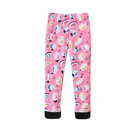 

LAPA Girls Fleece Lined Winter Warm Leggings Print Long Elastic Waist Pants
