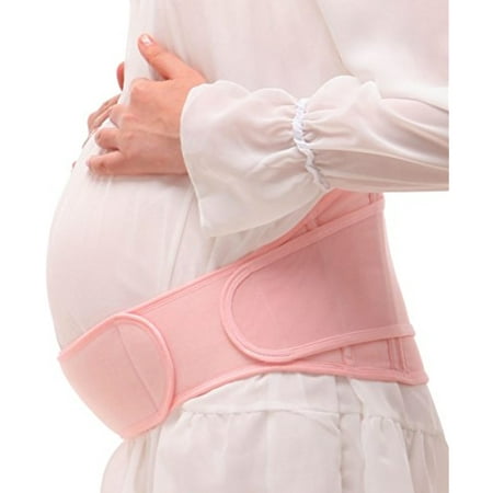 Maternity Back Support Pregnancy Belly Belt Comfortable Adjustable Pelvic Brace Band Abdominal Binder for Lower Back Pain Relief or Postpartum Use One Size Pink By (Best Pregnancy Belt For Back Pain)