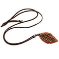 thumbnail image 2 of Colgante de Aleación de Collar de Mujer para Hombre con Cadena de Cordón de material cuero Ajustable marrón Salvador Collar colgante de hojas vintage, 2 of 9