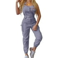 thumbnail image 3 of Hontri Women's Casual Dress, Women's Fashion Adjustable Back Strap Pants Solid Color Pocket Design Jumpsuit Grey M, 3 of 9