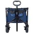 thumbnail image 4 of Harper & Bright Designs Utility Collapsible Folding Wagon Cart Heavy Duty Foldable, Beach Wagon, Max load 200lbs, 35.43''L×19.7''W×39.37''H, Dark Blue, 4 of 9