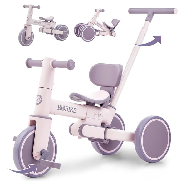 Triciclo Bobike 5 en 1 para niños pequeños de 18 meses a 5 años, color morado
