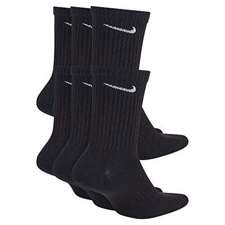 Nike Men's Socks Dri-Fit Everyday Cushioned Training Athletic Fitness Socks  Size 6-8, Black, 6 Pair 