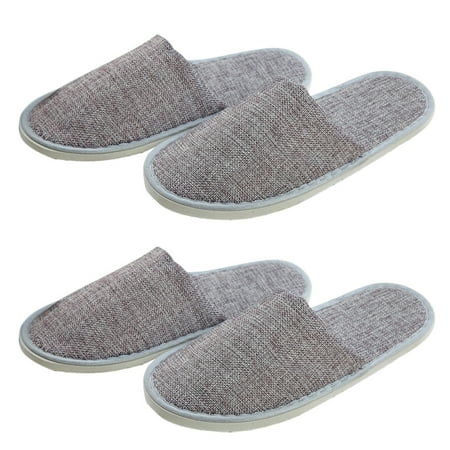 

icolorfuled 2 Pairs Disposable Slippers Non-skid Cloth Slippers Summer Slippers (Grey)