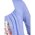 thumbnail image 3 of Camiseta Talla Extra Asimétrica Floral Rosegal  Mangas largas de talla grande, 3 of 5
