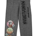 thumbnail image 2 of The Mandalorian Logo and Characters Men's Charcoal Heather Drawstring Sleep Pants-Large, 2 of 5