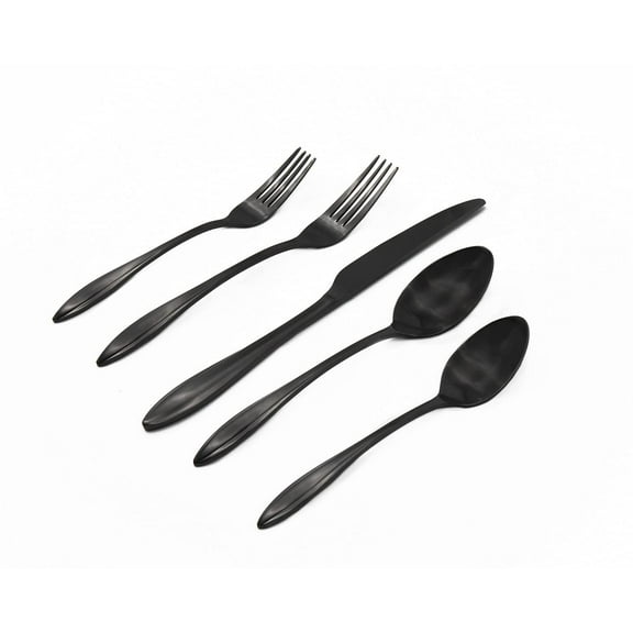 Godinger 20 Piece Flatware Set with 4 Dinner Forks, 4 Salad Forks, 4 Tablespoons, 4 Teaspoons and Knifes, 18/0 Stainless Steel Unica Matte, Set of 4