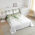 thumbnail image 4 of Erosebridal Cartoon Leaf Bedding ToddlerComforter Set, Rustic Botanical Down Comforter, Eucalyptus Leaves Decor, Reversible, 4 of 8