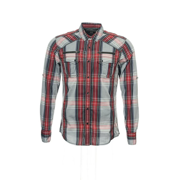 INC International Concepts Red Plaid Button Down Shirt Sport , Size Small