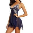 thumbnail image 3 of KVMeteor Women's Plus Size Sexy Spaghetti Strap Lace Pajamas Nightgown, 3 of 4