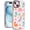Colorful Dinosaur, variant on Wildflower Phone Case for iPhone 14 Cute Trendy Aesthetic Floral Design for Women & Girls - Military-Grade Drop Protection - Clear Hard Shell Protective Cover - Lavender