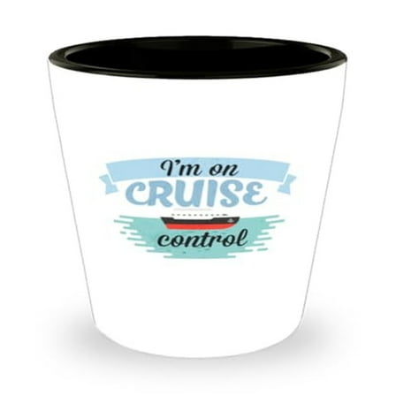 Cruise Vacation Shot Glass - "I'm On Control" Ocean Travel Souvenir, 1.5oz Mini Cup