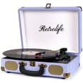 thumbnail image 1 of Tocadiscos de vinilo Retrolife con Bluetooth de 3 velocidades, color morado, 1 of 7
