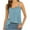 Blue, variant on Camisole Tops for Women Summer Loose Vests Square Neck Camisoles Sleeveless Pleated Blouses Spaghetti Strap Tank Top Casual Solid Color Cami Swing Tops