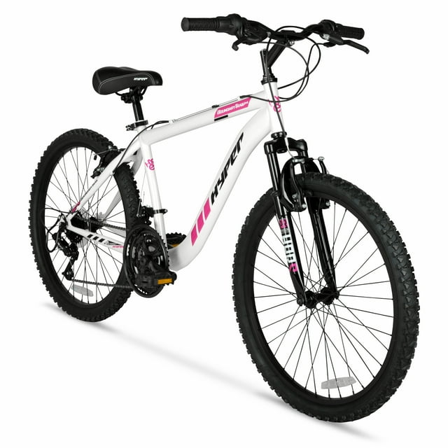 Vélo de montagne Boundary pour fille Hyper Bicycles 24 pouces, blanc et rose