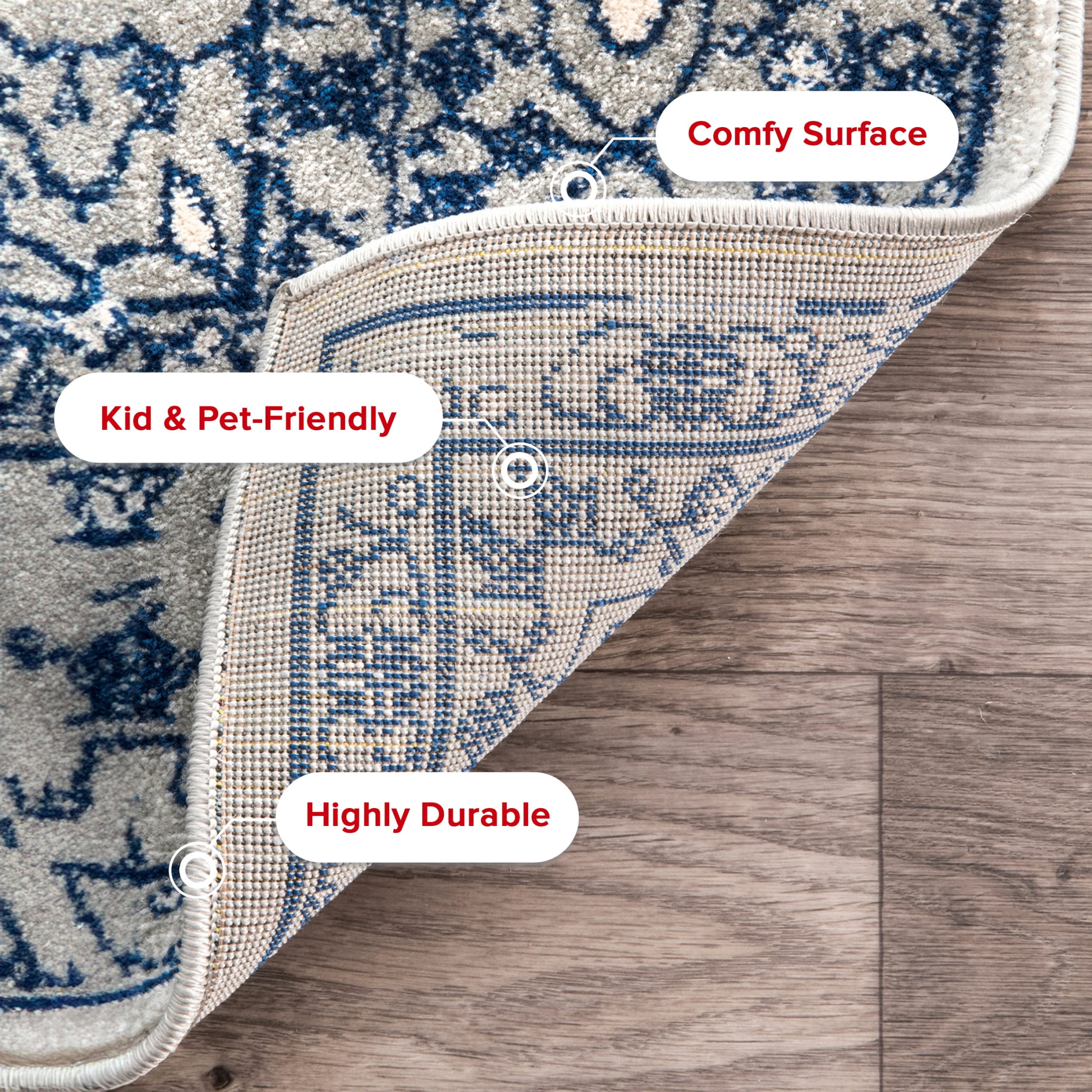 nuLOOM Odell Faded Vintage Area Rug, 12' x 15', Odell Blue