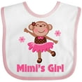 thumbnail image 3 of Inktastic Mimi's Girl Monkey Girls Baby Bib, 3 of 4