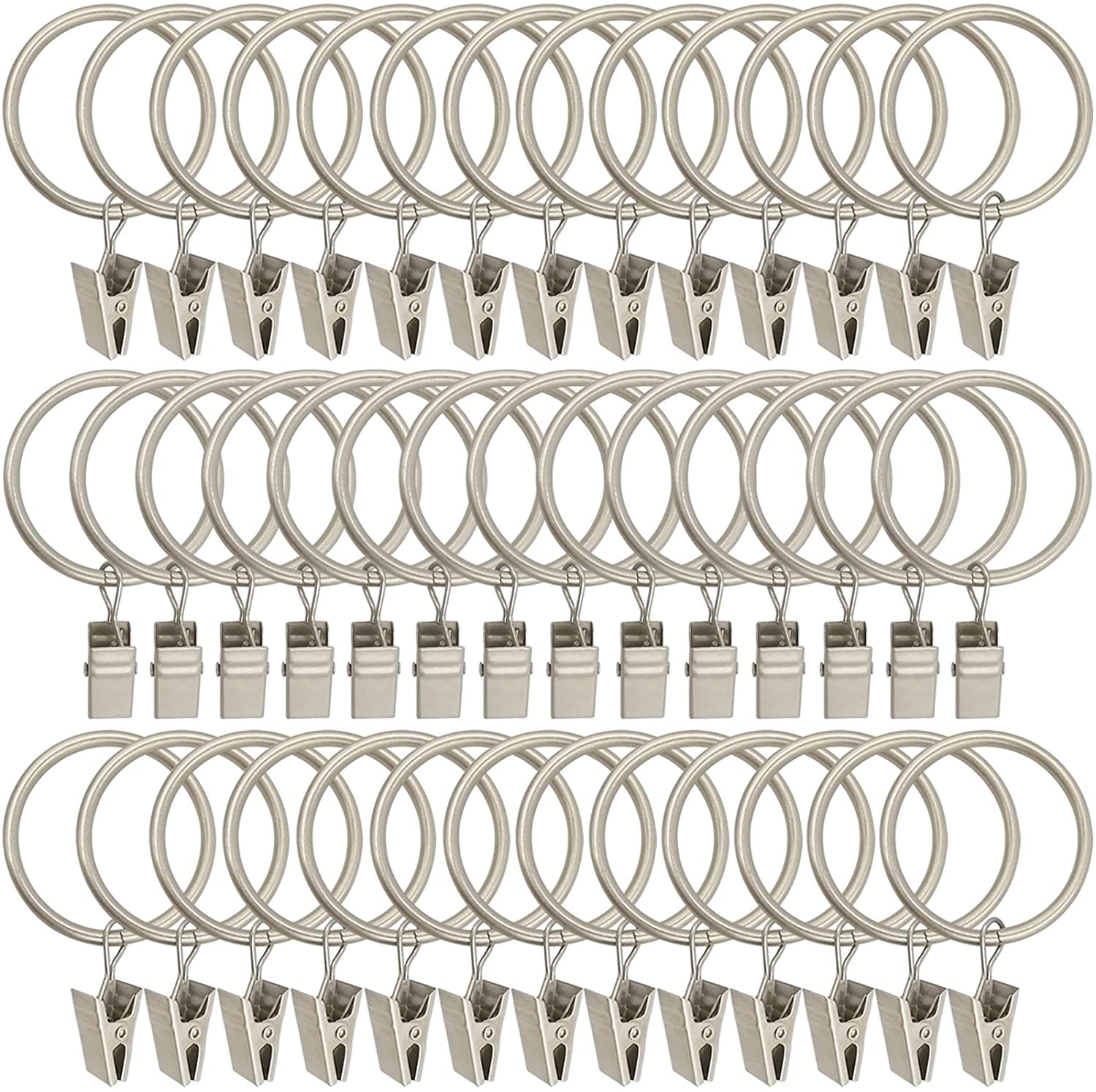 10 pack of 1" ROUND Brass Plated CLIP-ON Slide CAFE RINGS Pinch-On HOLDS TIGHT! 