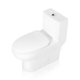 thumbnail image 3 of Sinber 28" One Piece Modern Design Bathroom Toilet with Cotton White Finish and Dual Flush, 3 of 13