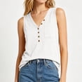 thumbnail image 5 of GUACER Button Down Tank Tops for Women V Neck with Pocket Soft Summer Casual Sleeveless Henley Shirt, 5 of 5