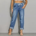 thumbnail image 6 of Women's High-Stretch Pull-On Drawstring Jogger Jeans with Elastic Waist and Deep Pockets, 6 of 9