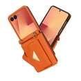 thumbnail image 2 of ELEHOLD Case for Samsung Galaxy Z Flip 7, Functional Leather Wallet Phone Case with Shoulder Strap & Card Slots,Orange, 2 of 6