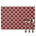 thumbnail image 2 of Red White Geometric Placemats Set of 8, Minimalist Morocco Pattern Table Mats Washable Heat-Resistant Non-Slip Place Mats for Kitchen Dinner Table Indoor Outdoor Decor,13x19 Inch, 2 of 9