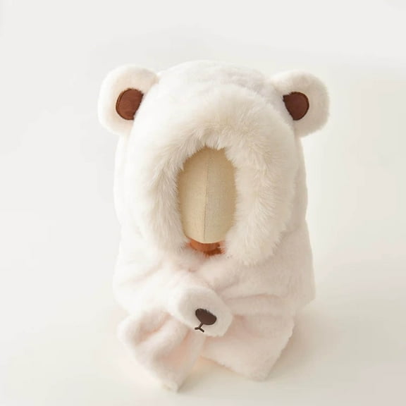 Toddler Balaclava Hat with Scarf 2 in 1 Toddler Warm Windproof Knit Warm Beanie Hat for Cold Weather Toddler Winter Hats 1-3 Years