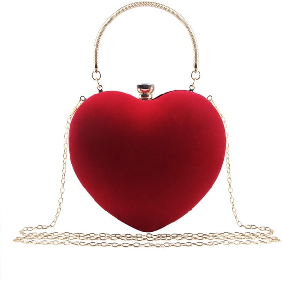 LinYooLi Women Heart Purse Wedding Party Evening Bag Cute Heart Shaped Clutch Small Cocktail Prom Tote Handbag