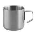thumbnail image 2 of Taza de café de acero inoxidable con asa, taza de picnic, ligera, portátil, con asa antideslizante, taza de agua, versátil para oficina, restaurante, Plata 200ml Sunnimix Taza Senderismo, 2 of 8