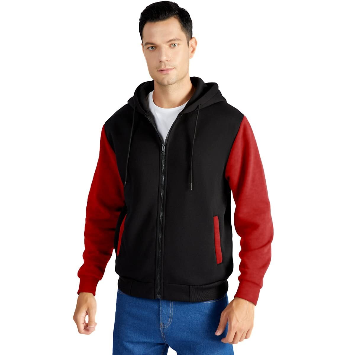 SPEEDRUN Full-Zip Hooded Sweatshirt for Men,up to Sizes 3XL