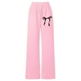 thumbnail image 5 of Rhoudy Girls Pants Girl'S Bowknot Baggy Sweatpants Straight Leg Athletic Pants With Pockets Cute Lightweight Wear Pink 15-16 Years, 5 of 5