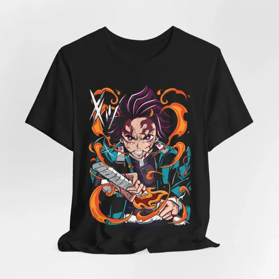 Reprint Rare Anime Tee, Tanjiro Water Form Unisex Jersey Short Sleeve Shirt, Manga Graphic