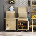 thumbnail image 2 of Costway 2 in 1 Tool Chest & Cabinet with Sliding Drawers Rolling Garage Organizer Yellow, 2 of 10