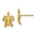 thumbnail image 5 of 14k Yellow Gold Sea Turtle Post Earrings, 5 of 7