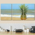 thumbnail image 2 of wall26 - 3 Piece Canvas Wall Art - Pineapple on The Beach with Blue Sky - Modern Home Art Stretched and Framed Ready to Hang - 16"x24"x3 Panels, 2 of 5